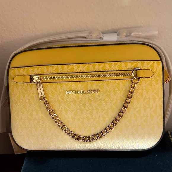 Michael Kors NWT Jet Set Large Ombré Signature Logo Crossbody Bag - Picture 1 of 4